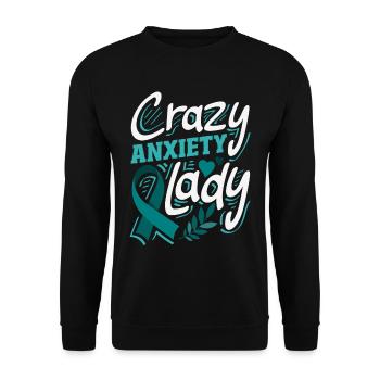 Teal Ribbon PTSD Stress Angststörung - Unisex Pullover - Schwarz - Vorne - Alina (178cm) & Michal (187cm)