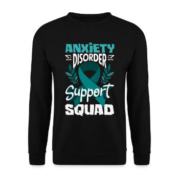 Teal Ribbon PTSD Stress Angststörung - Unisex Pullover - Schwarz - Vorne - Alina (178cm) & Michal (187cm)