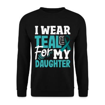 Teal Ribbon PTSD Stress Angststörung - Unisex Pullover - Schwarz - Vorne - Alina (178cm) & Michal (187cm)