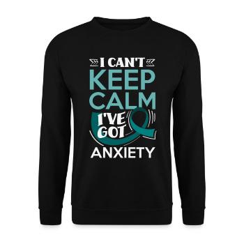 Teal Ribbon PTSD Stress Angststörung - Unisex Pullover - Schwarz - Vorne - Alina (178cm) & Michal (187cm)