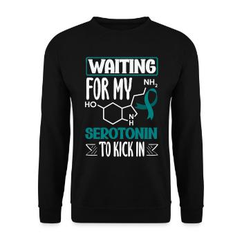Teal Ribbon PTSD Stress Angststörung - Unisex Pullover - Schwarz - Vorne - Alina (178cm) & Michal (187cm)