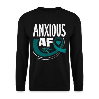 Teal Ribbon PTSD Stress Angststörung - Unisex Pullover - Schwarz - Vorne - Alina (178cm) & Michal (187cm)
