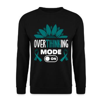 Teal Ribbon PTSD Stress Anxiety Disorder - Unisex Sweatshirt - black - Front - Alina (178cm) & Michal (187cm)
