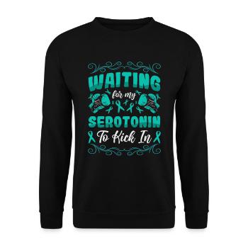 Teal Ribbon PTSD Stress Anxiety Disorder - Unisex Sweatshirt - black - Front - Alina (178cm) & Michal (187cm)