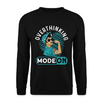 Teal Ribbon PTSD Stress Angststörung - Unisex Pullover - Schwarz - Vorne - Alina (178cm) & Michal (187cm)