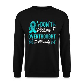 Teal Ribbon PTSD Stress Angststörung - Unisex Pullover - Schwarz - Vorne - Alina (178cm) & Michal (187cm)