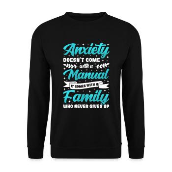 Sarcelle d’hiver SSPT Stress Trouble anxieux - Sweat-shirt Unisexe - noir - Devant - Alina (178cm) & Michal (187cm)
