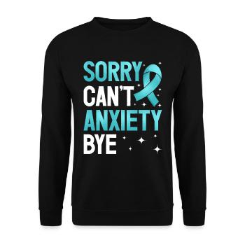 Teal Ribbon PTSD Stress Anxiety Disorder - Unisex Sweatshirt - black - Front - Alina (178cm) & Michal (187cm)
