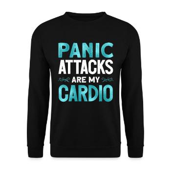 Teal Ribbon PTSD Stress Angststörung - Unisex Pullover - Schwarz - Vorne - Alina (178cm) & Michal (187cm)