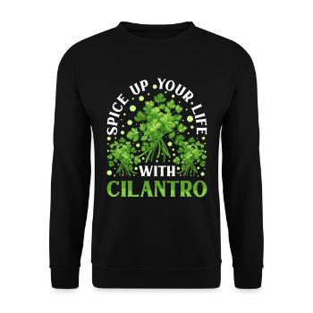 Coriander Day Coriander Hater Coriander - Unisex Sweatshirt - black - Front - Alina (178cm) & Michal (187cm)