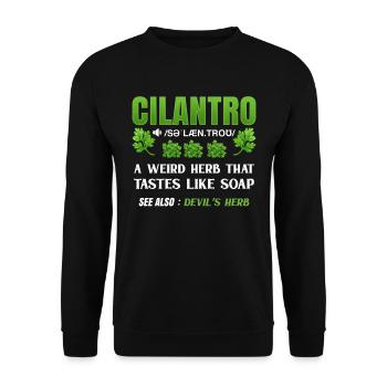 Coriander Day Coriander Hater Coriander - Unisex Sweatshirt - black - Front - Alina (178cm) & Michal (187cm)