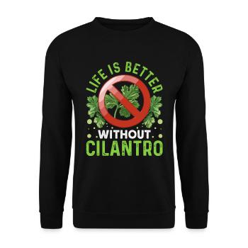 Coriander Day Coriander Hater Coriander - Unisex Sweatshirt - black - Front - Alina (178cm) & Michal (187cm)