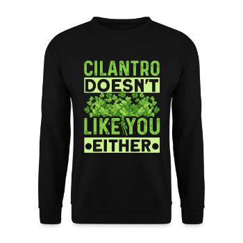 Coriander Day Coriander Hater Coriander - Unisex Sweatshirt - black - Front - Alina (178cm) & Michal (187cm)