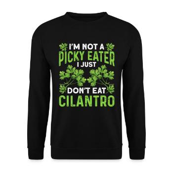 Coriander Day Coriander Hater Coriander - Unisex Sweatshirt - black - Front - Alina (178cm) & Michal (187cm)
