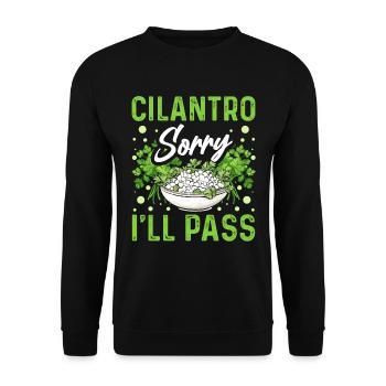 Coriander Day Coriander Hater Coriander - Unisex Sweatshirt - black - Front - Alina (178cm) & Michal (187cm)