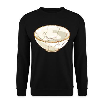 Kintsugi Kintsukuroi Japon imparfait - Sweat-shirt Unisexe - noir - Devant - Alina (178cm) & Michal (187cm)