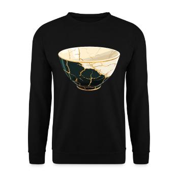 Kintsugi Kintsukuroi Japon imparfait - Sweat-shirt Unisexe - noir - Devant - Alina (178cm) & Michal (187cm)