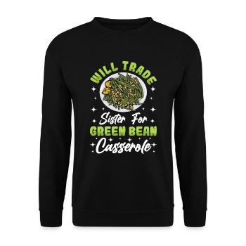 Casserole de Thanksgiving aux haricots verts - Sweat-shirt Unisexe - noir - Devant - Alina (178cm) & Michal (187cm)