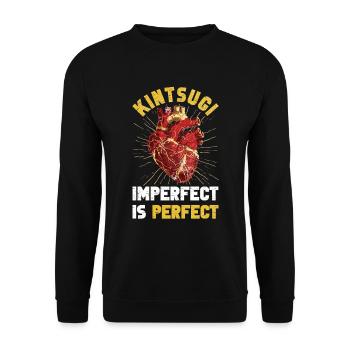 Kintsugi Kintsukuroi Japon imparfait - Sweat-shirt Unisexe - noir - Devant - Alina (178cm) & Michal (187cm)
