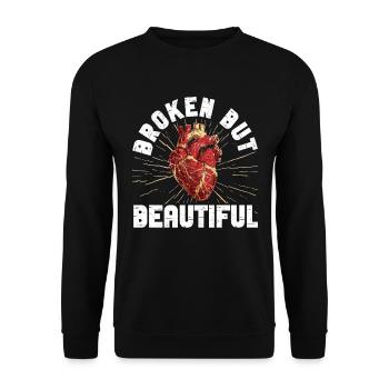 Kintsugi Kintsukuroi Japon imparfait - Sweat-shirt Unisexe - noir - Devant - Alina (178cm) & Michal (187cm)