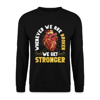 Kintsugi Kintsukuroi Japon imparfait - Sweat-shirt Unisexe - noir - Devant - Alina (178cm) & Michal (187cm)