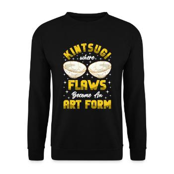 Kintsugi Kintsukuroi Japon imparfait - Sweat-shirt Unisexe - noir - Devant - Alina (178cm) & Michal (187cm)