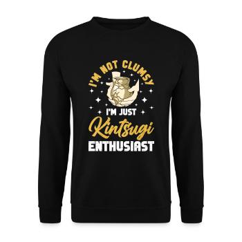 Kintsugi Kintsukuroi Japon imparfait - Sweat-shirt Unisexe - noir - Devant - Alina (178cm) & Michal (187cm)