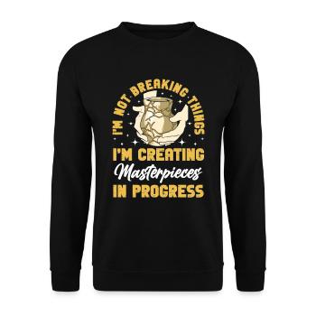 Kintsugi Kintsukuroi Japon imparfait - Sweat-shirt Unisexe - noir - Devant - Alina (178cm) & Michal (187cm)