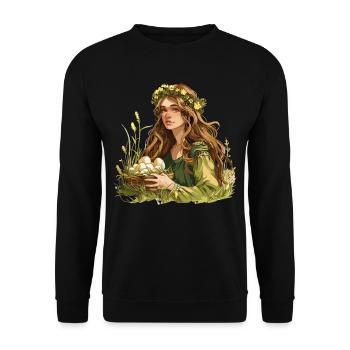 Easter Eostre Pagan Spring - Unisex Sweatshirt - black - Front - Alina (178cm) & Michal (187cm)
