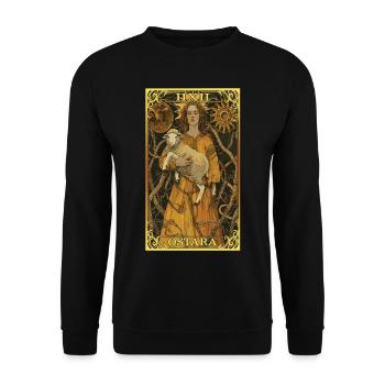 Easter Eostre Pagan Spring - Unisex Sweatshirt - black - Front - Alina (178cm) & Michal (187cm)