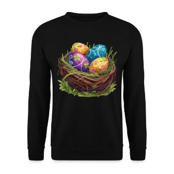 Easter Eostre Pagan Spring - Unisex Sweatshirt - black - Front - Alina (178cm) & Michal (187cm)