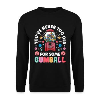 Lustiger Kaugummiautomat - Unisex Pullover - Schwarz - Vorne - Alina (178cm) & Michal (187cm)