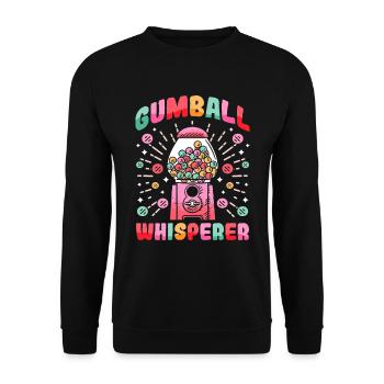 Lustiger Kaugummiautomat - Unisex Pullover - Schwarz - Vorne - Alina (178cm) & Michal (187cm)