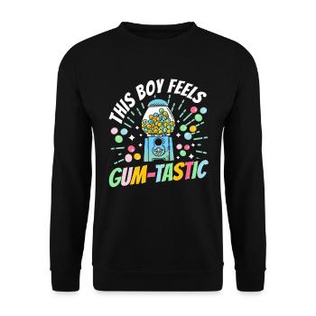 Lustiger Kaugummiautomat - Unisex Pullover - Schwarz - Vorne - Alina (178cm) & Michal (187cm)