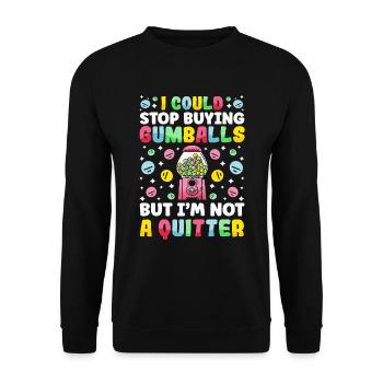 Lustiger Kaugummiautomat - Unisex Pullover - Schwarz - Vorne - Alina (178cm) & Michal (187cm)