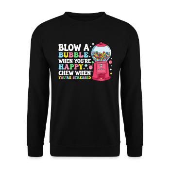 Lustiger Kaugummiautomat - Unisex Pullover - Schwarz - Vorne - Alina (178cm) & Michal (187cm)