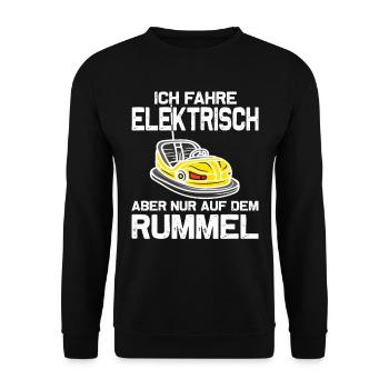 "I Drive Electric" Bumper Cars - Unisex Sweatshirt - black - Front - Alina (178cm) & Michal (187cm)