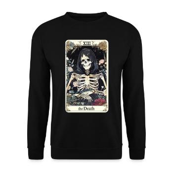 Tarotkarte Hexerei Okkult Anime Goth - Unisex Pullover - Schwarz - Vorne - Alina (178cm) & Michal (187cm)