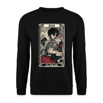 Tarotkarte Hexerei Okkult Anime Goth - Unisex Pullover - Schwarz - Vorne - Alina (178cm) & Michal (187cm)