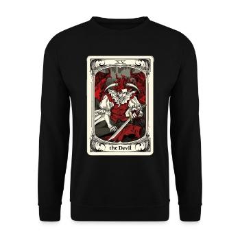 Tarotkarte Hexerei Okkult Anime Goth - Unisex Pullover - Schwarz - Vorne - Alina (178cm) & Michal (187cm)
