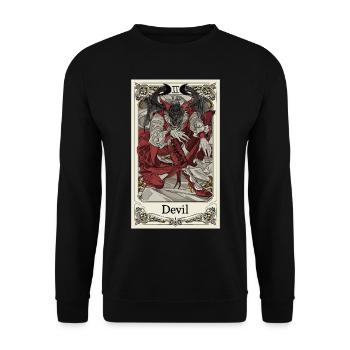 Tarotkarte Hexerei Okkult Anime Goth - Unisex Pullover - Schwarz - Vorne - Alina (178cm) & Michal (187cm)