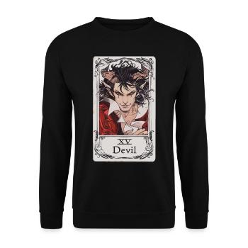 Tarotkarte Hexerei Okkult Anime Goth - Unisex Pullover - Schwarz - Vorne - Alina (178cm) & Michal (187cm)