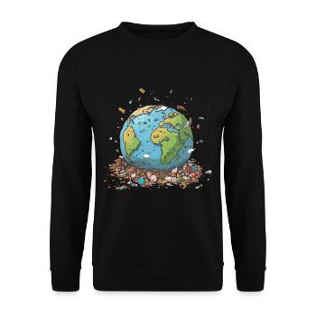 Anti Littering No Environment Recycle - Unisex Pullover - Schwarz - Vorne - Alina (178cm) & Michal (187cm)