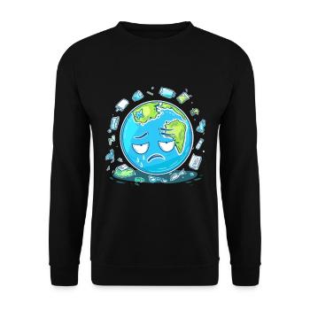 Anti Littering No Environment Recycle - Unisex Pullover - Schwarz - Vorne - Alina (178cm) & Michal (187cm)