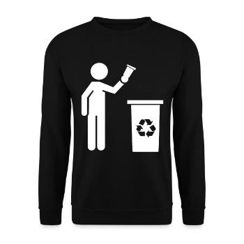 Anti Littering No Environment Recycle - Unisex Pullover - Schwarz - Vorne - Alina (178cm) & Michal (187cm)