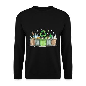 Anti Littering No Environment Recycle - Unisex Pullover - Schwarz - Vorne - Alina (178cm) & Michal (187cm)
