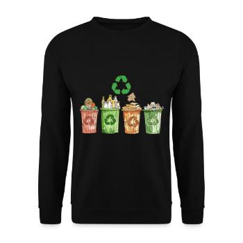 Anti Littering No Environment Recycle - Unisex Pullover - Schwarz - Vorne - Alina (178cm) & Michal (187cm)