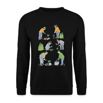 Anti Littering No Environment Recycle - Unisex Pullover - Schwarz - Vorne - Alina (178cm) & Michal (187cm)