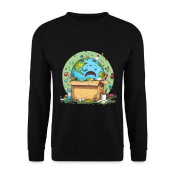 Anti Littering No Environment Recycle - Unisex Pullover - Schwarz - Vorne - Alina (178cm) & Michal (187cm)