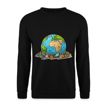 Anti Littering No Environment Recycle - Unisex Pullover - Schwarz - Vorne - Alina (178cm) & Michal (187cm)